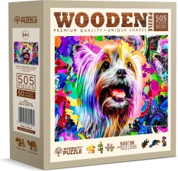 Koka puzle Pop Art Jorkšīras terjers no Wooden City