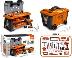 Darbnīcas komplekts mazajiem meistariem ratiņos ievietotā koferī