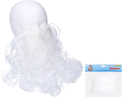 Baltas mākslīgās ūsas Mikulāša, burvja vai vecīša kostīmam