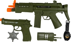 Militārais komplekts ar automātu ar gaismas un skaņas efektiem