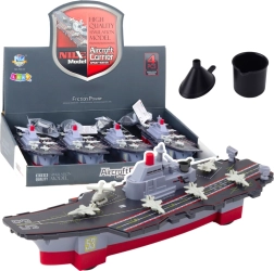 Military ship with propulsion and water effects