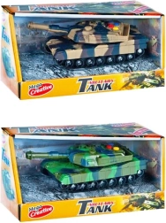 Ar baterijām darbināms tanks ar skaņu un gaismu