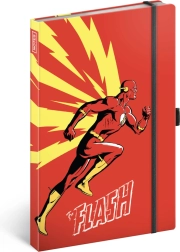 Stilīga līniju piezīmju grāmatiņa THE FLASH ar gumiju un pildspalvas turētāju