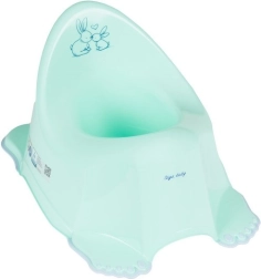 Spēlējošs bērnu podiņš Bunny, piparmētru krāsā, neslīdošs