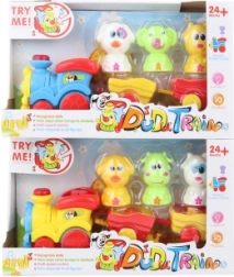 Izklaides vilcieniņš ar dzīvnieciņiem ar baterijām