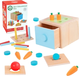 Woopie Green koka Montessori izglītojoša atvilktņu šķirošanas rotaļlieta