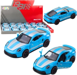Metāla sporta auto GTRS 1:43 ar atvelkamu piedziņu un atveramām durvīm – zils