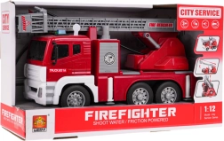 Interaktīva ugunsdzēsēju mašīna ar gaismas, skaņas un ūdens funkcijām mērogā 1:12