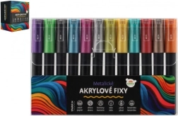 Akrila metāliskie flomāsteri 12 gab. universālai lietošanai