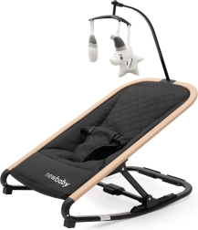 Bērnu šūpojamais guļamkrēsliņš Snuggle New Baby – melns
