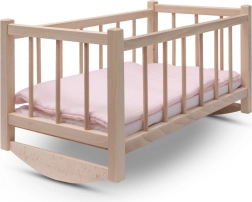 Koka lelliņu šūpulītis ar gultasveļu Baby Mix