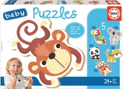 Educa baby puzzle Savvaļas dzīvnieki 5v1 (3–5 gab.)