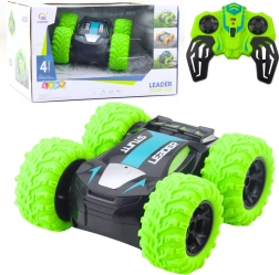 Kaskadieru RC auto 2,4 GHz ar gaismām un 360° apgriezieniem – zaļš