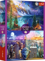 Puzle 2x500 – ceļojums pa Ameriku TREFL