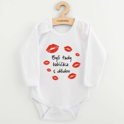 Baby bodysuit with print New Baby – Grandma and Grandpa were here, long sleeves
