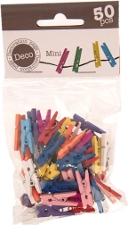 Colorful wooden mini clothespins 2.5 cm (50 pcs)