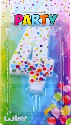 Pirmssvētku kūkas svece cipars 4 ar punktiem