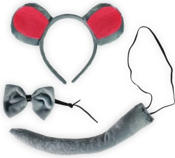 Peles kostīmu komplekts ar asti un tauriņu