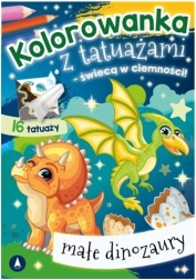 Tumsā spīdoši tetovējumi – mazie dinozauri
