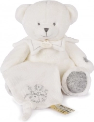 Doudou dāvanu komplekts – plīša lāčuks ar sedziņu 30 cm, pelēks