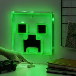 Minecraft neon gaisma Creeper sienai