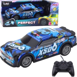 Sacīkšu RC auto ar spīdošu virsbūvi, melni zils