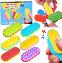 Magnetic sensory sliding fidget toys – set of 6 pcs