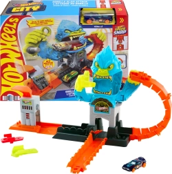 Hot Wheels City izsalkusī gorilla – Gorilla Slam sacīkšu trase ar mašīnīti