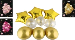 Piepūšamo ballīšu balonu komplekts, 9 gab., 3 krāsas