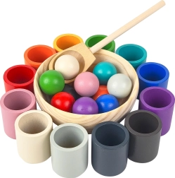 2Kids Toys Rainbow Balls and Cups, 12 Colors