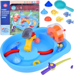 Blue Water Table with Water Mill and Fishing Accessories