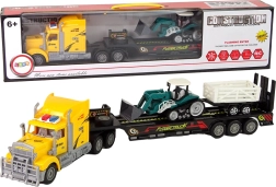 Tālvadāms kravas auto ar puspiekabi 60 cm un ekskavatoru ar gaismām