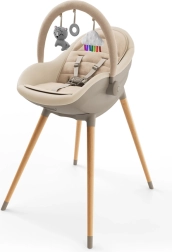 Kinderkraft barošanas krēsliņš un šūpuļkrēsls FINI UP 2in1, bēšs