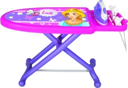 Ironing board with folding iron