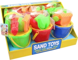 Colorful Sand Play Set with Bucket, Tools and Molds