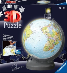 Ravensburger 3D spīdošs globusa puzle, 540 gabalu