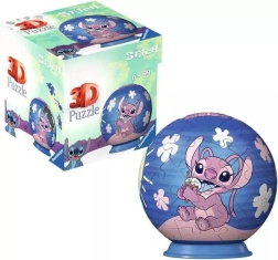 3D puzlesfēra DISNEY Stitch & Angel, 54 detaļas, no Ravensburger