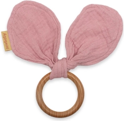 Graužamais ar muslīnu New Baby Ears rozā