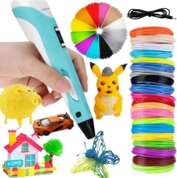 Woopie 3D pildspalva bērniem ar LED displeju – radošs komplekts