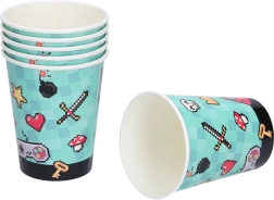 Papīra ballīšu krūzītes SPĒLE 250 ml – komplekts 6 gab.