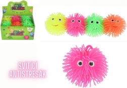 Antistresa pūkains bumbiņš ar gaismu, 8 cm