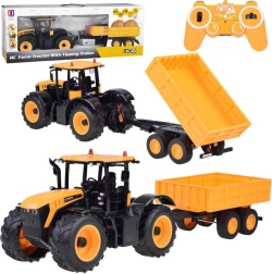 JCB RC traktors ar izvelkamu piekabi 1:16