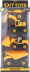 Set of Screw-Together Construction Vehicles for Kids