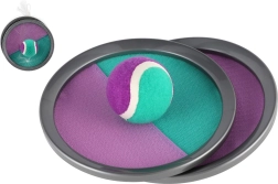 Catch ball spēle ar lipekļiem 19 cm – zaļi‑violeta, tīklā
