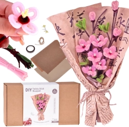 Radošais DIY komplekts – auduma pušķis SAKURA (japāņu ķirsis)