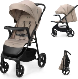 Kinderkraft Trig 3 sports stroller with tray, stone beige