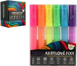 Akrila fluorescējošie marķieri 6 gab. papīram, stiklam, keramikai un akmenim