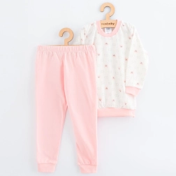Bērnu kokvilnas pidžama New Baby rozā lāciņš 128/134