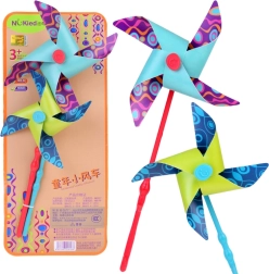 Krāsaini vēja ratiņi 2 gab. – āra rotaļlieta un dārza dekorācija