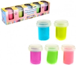 Plastilīns ar spīdumiem 5×56 g trauciņos